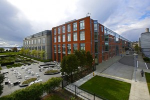 Expedia is moving its headquarters and around 3000 employees to Amgen's campus on the Seattle waterfront. This photo was taken April 1, 2015